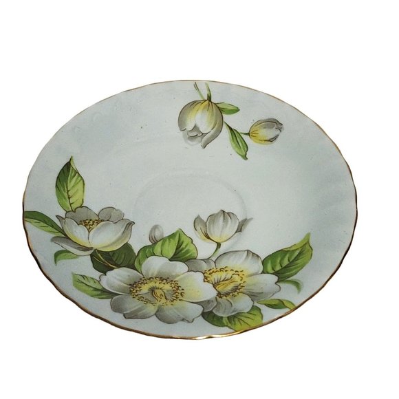 AYNSLEY England DOGWOOD Pattern Light Blue Cup & Saucer Magnolia Flowers - Picture 5 of 12